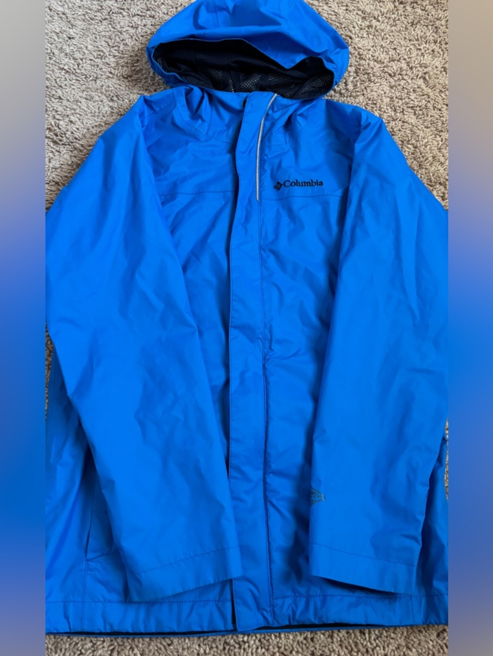 Columbia Kids Bright Blue Hooded Rain Jacket